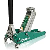SATA 1.5-Ton (3,300 lb) Aluminum &amp; Steel Hybrid Jack, Portable Design with Dual-Piston Quick Lift Pump, Tested for 1.5X Overload for Ultimate Safety