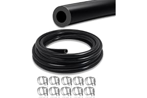 SDZONGES Vacuum Hose Automotive, 3/8"(10mm) ID Vacuum Hose, 10FT Vacuum Lines Automotive, 130PSI Max Pressure Silicone Vacuum Hose, Vacuum Tube with 10pcs Hose Clamps.