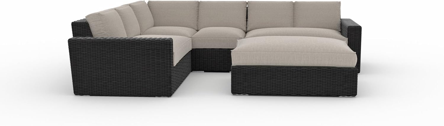 Toja Turo Outdoor Patio Sectional Set 5 Pcs Wicker Rattan Body With Sunbrella Cushions Half Round Wicker Cast Ash Amazon Ca Patio Lawn Garden