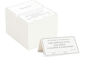 Stockroom Plus 200-Pack Tent Cards, This Rental Unit Has Been Cleaned Door Tags, Ready to Use, Customizable, Multi-Purpose Cleaning Business Essentials for Workplace or Commercial Use (3.5 x 4 In)
