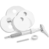 Carlisle FoodService Products Universal Condiment Pump/Dispenser Kit with 5 Lids, White