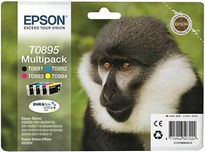 Epson T0895 Ink Cartridge Multipack Black Yellow Cyan Magenta Original