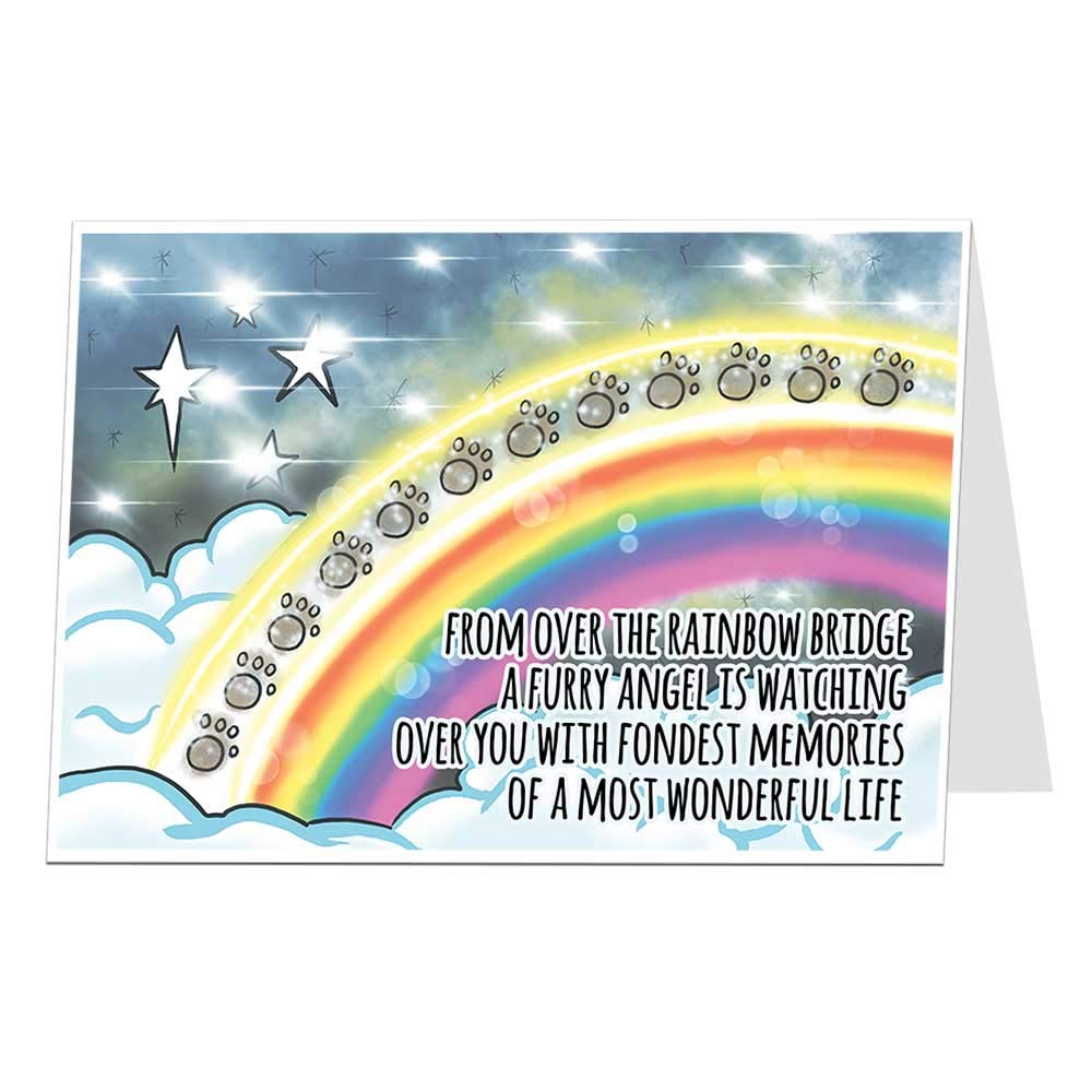 Dog Sympathy Card In Memory Of Condolences For Your Loss From Over The Rainbow Bridge