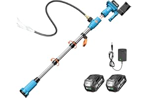 SEESII Cordless Stick Transfer Pump: 740 GPH Portable Utility Water Pump with Detachable Battery Compartment,2×4000 mAh Batte