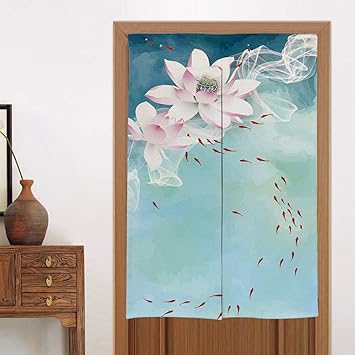 Amazon Com Yurasiku Chinese Style Noren Half Open Door Curtain
