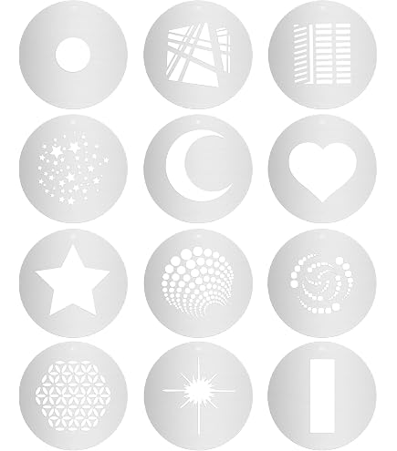Gobo Patterns Basic Bowens Mount 15-Piece Round Gobo Kit - 66mm Metal Patterns For Optical ...