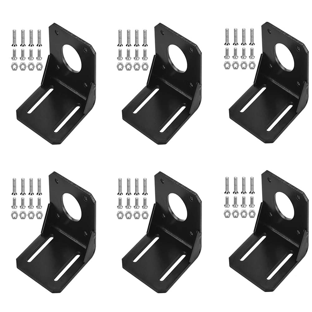 6 Pieces 42 Stepper Motor Holder, Stepper Motor Bracket, Alloy Steel L Motor Bracke, Motor Mounting Bracket, Nema 17 Motor Brackets, with Screws, for CNC Engraving, Milling Maschine