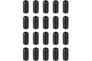 DMiotech 20 Pack 1/4"(6mm) ID Black Screw Thread Protectors Rubber End Caps Bolt Covers for Screw Bolt Furniture Pipe