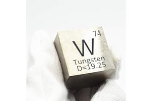 MAGERIAL Tungsten Cube W 99.95% Wolfram Element Cube Pure 10mm Density Cube for Element Collection Periodic Table Hunter, and More (1", Tungsten)