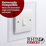 rhinocables Finger Plate Surround for Single Light Switch White Plastic (4) view 6
