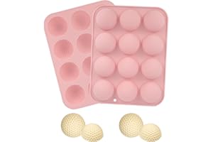 Silicone Golf Ball Chocolate Mold, 12 Cavity Golf Ball Cake Pop Mold for Cake Decorations Hot Chocolate Bombs Candy Fondant a