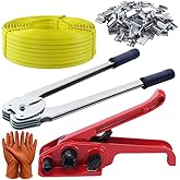 NEWANRAN Packaging Banding Strapping Kit Tensioner Tool Sealer, Pallet Strapping Kit, 1/2" Wide x 4000" Length Poly Strapping