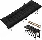 DKIEI 125x48cm Garden Bench Cushion 2/3 Seater 8cm Thick Non-Slip Straps