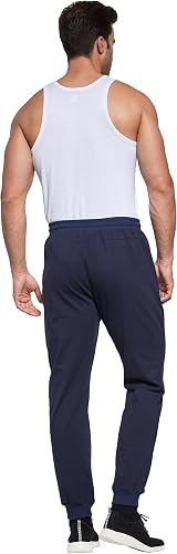 HCSS Mens Joggers Tracksuit Bottoms Navy Blue M with Zip Pockets Elastic Waist view 4