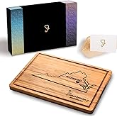 Virginia Cutting Board, Personalized Wooden States Decor, Bamboo Destination Souvenirs, State Shaped Famiy Long Distance Gifts, Virginia Beach Gifts