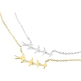Jamber Jewels Flock of Birds Necklace in Gold Shiny Finish