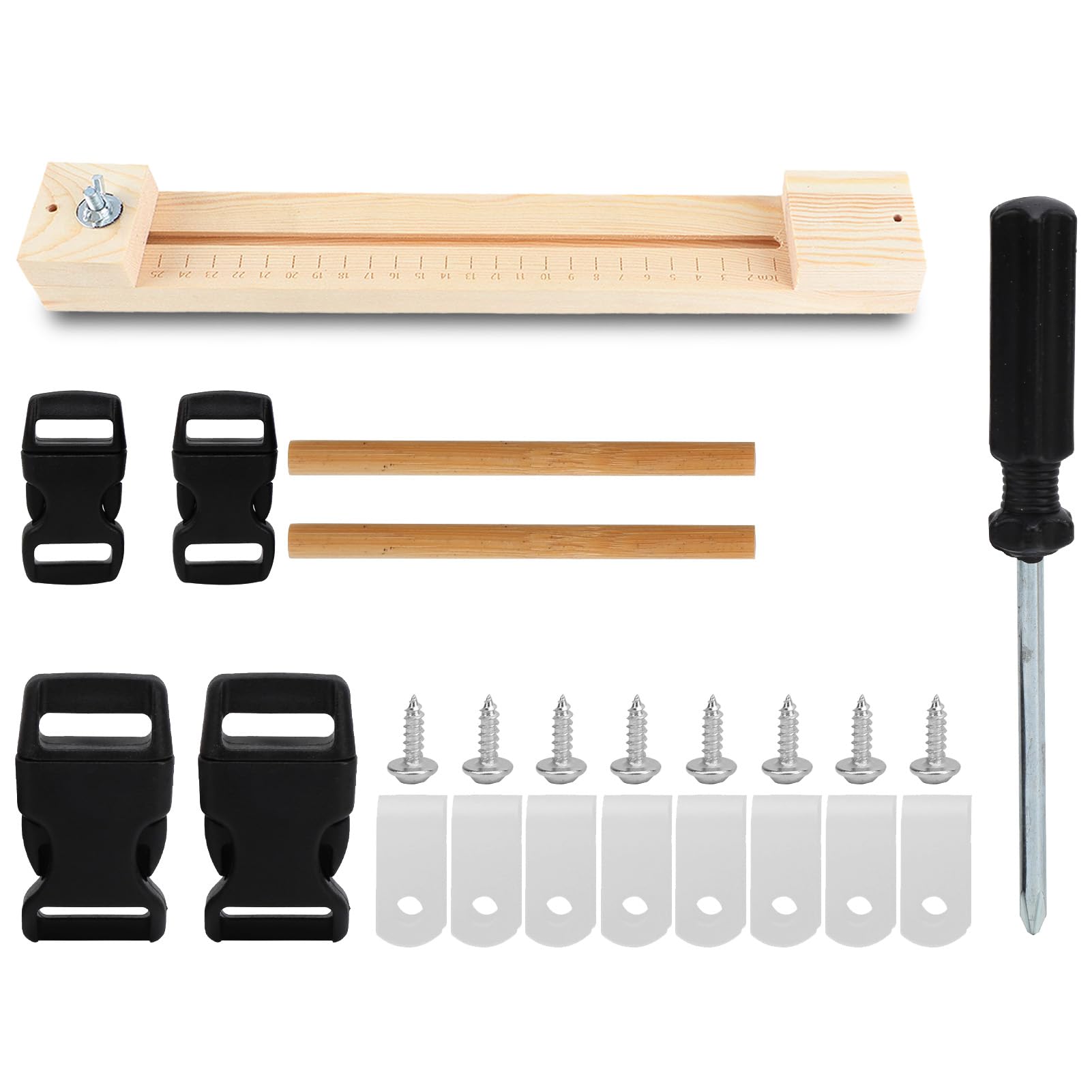 Bracelet Braiding Tool, 35.3x6x3.5cm/13.9x2.4x1.4in Wooden Paracord Jig Adjustable Paracord Jig Bracelet Maker Wristband Necklace Maker Wooden Wristband Braiding Weaving Craft Tool Kit