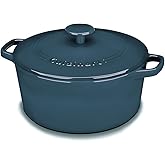 Cuisinart Chef's Classic Enameled Cast Iron Round Covered Casserole (Provencal Blue, 5- Quart)