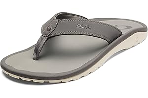 OLUKAI Ohana Men's Beach Sandals, Water Resistant Flip Flops, Arch Support & Comfort Fit, Lightweight & Durable, Enhanced Grip & Traction