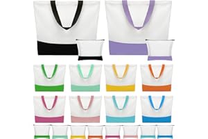20 Large Canvas Tote Bags and Makeup Bags, Sublimation Blank Tote Bag, Reusable Grocery Bags, Personalized Gifts for Women Gi