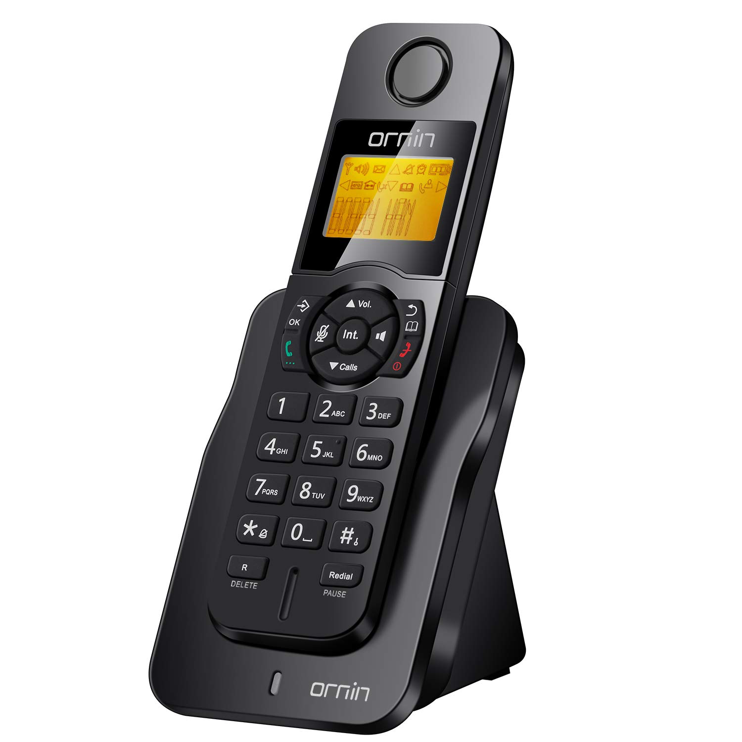 Photo 1 of Ornin D1005 Cordless Phone for Home and Office, Caller ID, Speakerphone, Rubber Oil Injection(Single Pack, Black)