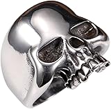 Stainless Steel Men's Cool Skull Head Solid Ring