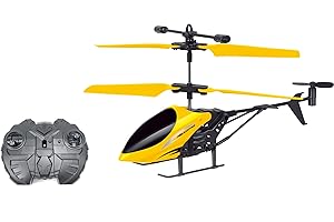 Skidz RC Helicopter for Kids, Remote Control Helicopter; with Gyro Stabilizer, Lights 2 Channel Aircraft 3D Flight, Boys Ages 8-14 Years Girls 9-16, Indoor and Outdoor for Plane Fans Adults (Yellow)