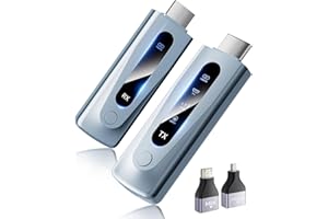 BRAIDOL 2025 Upgraded Wireless HDMI Transmitter and Receiver 328FT/100M, Plug & Play Portable 5G+2.4G Wireless HDMI Extender Kit for 4K Decode Input 1080P Output, for Audio to Monitor from Laptop/TV Box