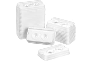 Threlaco 500 Pcs Disposable Dental Mixing Well 2 Wells Plastic Mini Mixing Trays for Mixing Materials (2 Wells, White)
