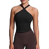 Aoxjox Women's Workout Cross-Neck Sport Bras Fitness Elanor Bra Yoga Crop Tank