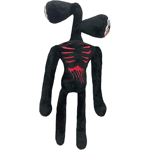 15.6 inches Siren Head Plush Toys Halloween Thanksgiving Christmas Party Boys and Girls Gift (Black01)