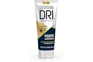 Certain Dri Antiperspirant Hand Lotion - 24-Hour Sweat Protection for Excessive Sweating & Palmar Hyperhidrosis - Fast-Drying, Non-Greasy, Fragrance-Free Formula - Dermatologist-Tested - 1.3 oz