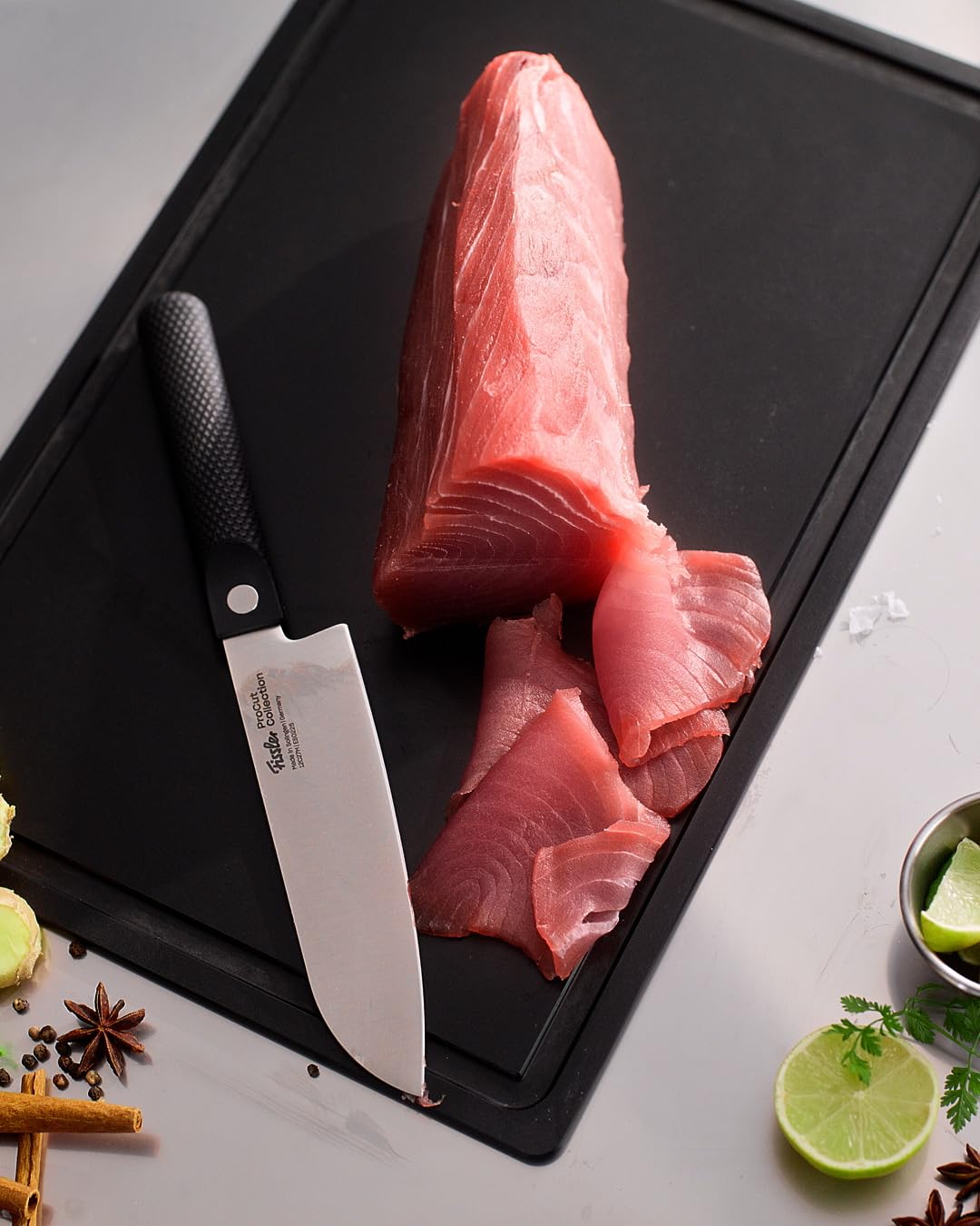 Fissler Procut/Premium-Santokumesser (17 cm) Allzweck-Küchenmesser,handgeschliffene Edelstahlklinge, Made in Germany, Kräuter-Hackmesser, ergonomisch 4