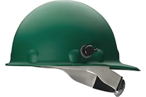 FIBRE-METAL Honeywell Safety by P2AQRW74A000 Super Eight Fiber Glass Cap Style Ratchet Hard Hat with Quick-Lok, Green Medium