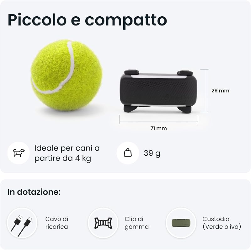 GPS Cani Intelligente | 2025 Edizione | Localizzazione GPS in Tempo Reale | Notifiche Antifuga e Avvisi di Salute | Monitoraggio dei Parametri Vitali | N. 1 sul Mercato (Bundle (Nero))