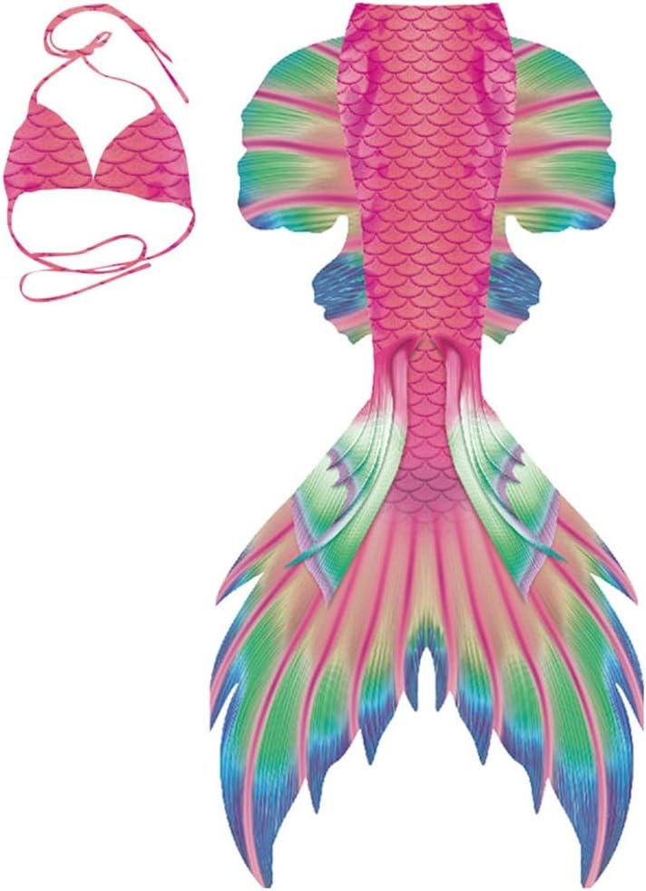 YLYWCG Mermaid Tail For Swimming Adult ,Girls Swimsuit Mermaid Tails For Swimming Princess Bikini Bathing Suit Set, Can Add Monofin