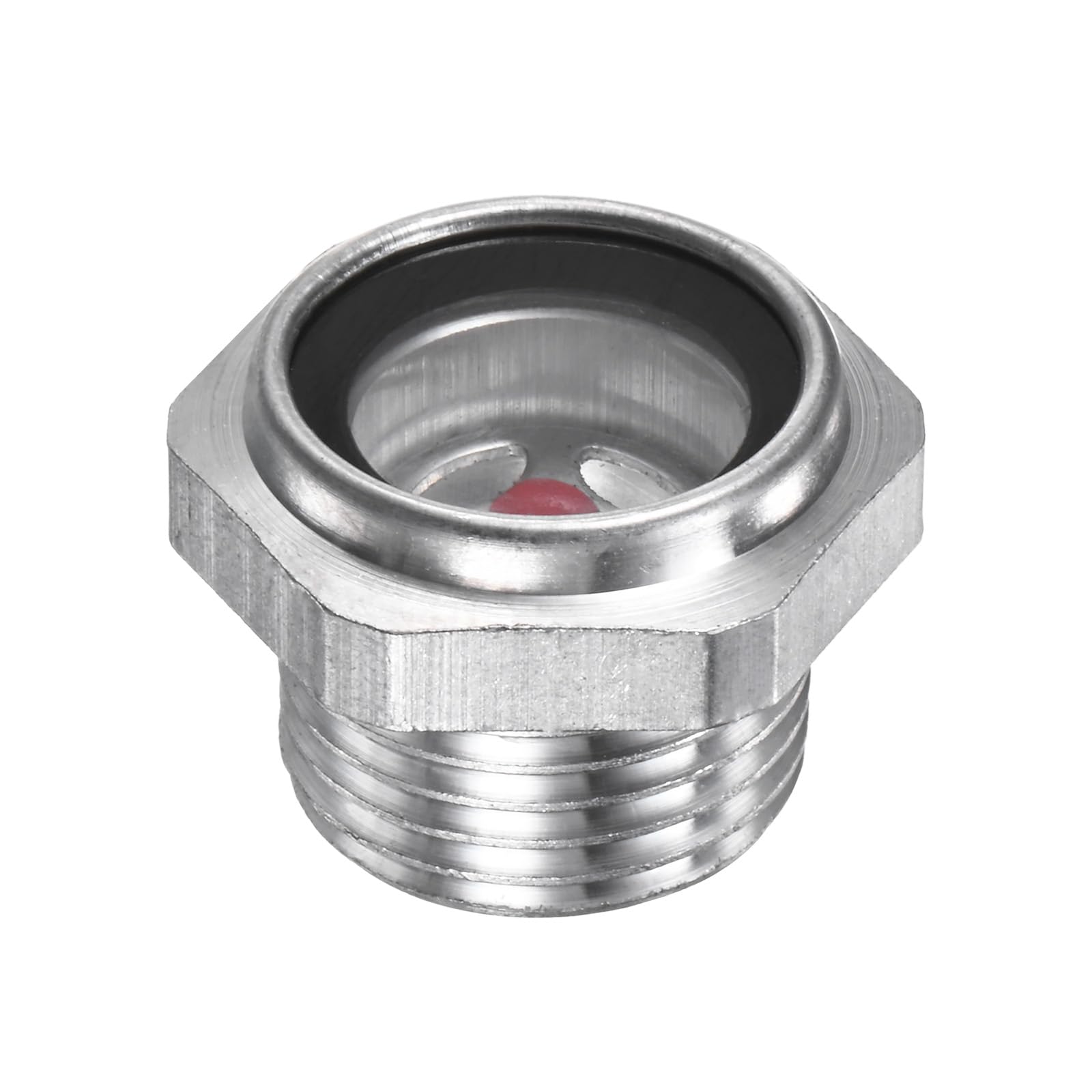 M METERXITY Air Compressor Oil Sight Glass, 1/2" NPT Toughened Glass No Leak Hex Oil Liquid Level Gauge Fittings W O-Ring for Air Compressor/Pump/Tank Sight Plug Window