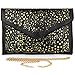 Retro Hollow Cutout Pruple Womens Handbags for Women Shoulder Bag Purse Wedding Clutch Women Hand Bags Envelope Wedding Party Chain Shoulder Bag Day Evening Clutch Bag Black