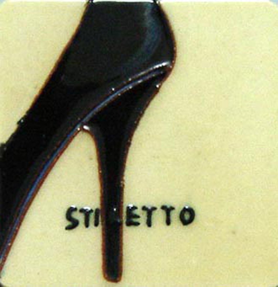 Set de 4 imanes de nevera con tacón - Zapatos de cerámica pintado ...