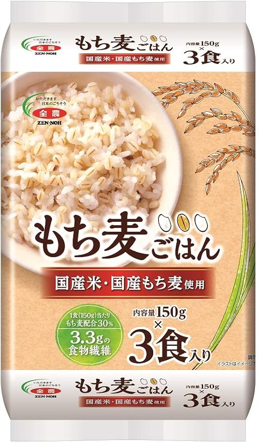 Amazon 全農 国産米 国産もち麦使用 もち麦ごはん 150g 24p もち麦入りパックごはん 全農パールライス ごはんパック 通販