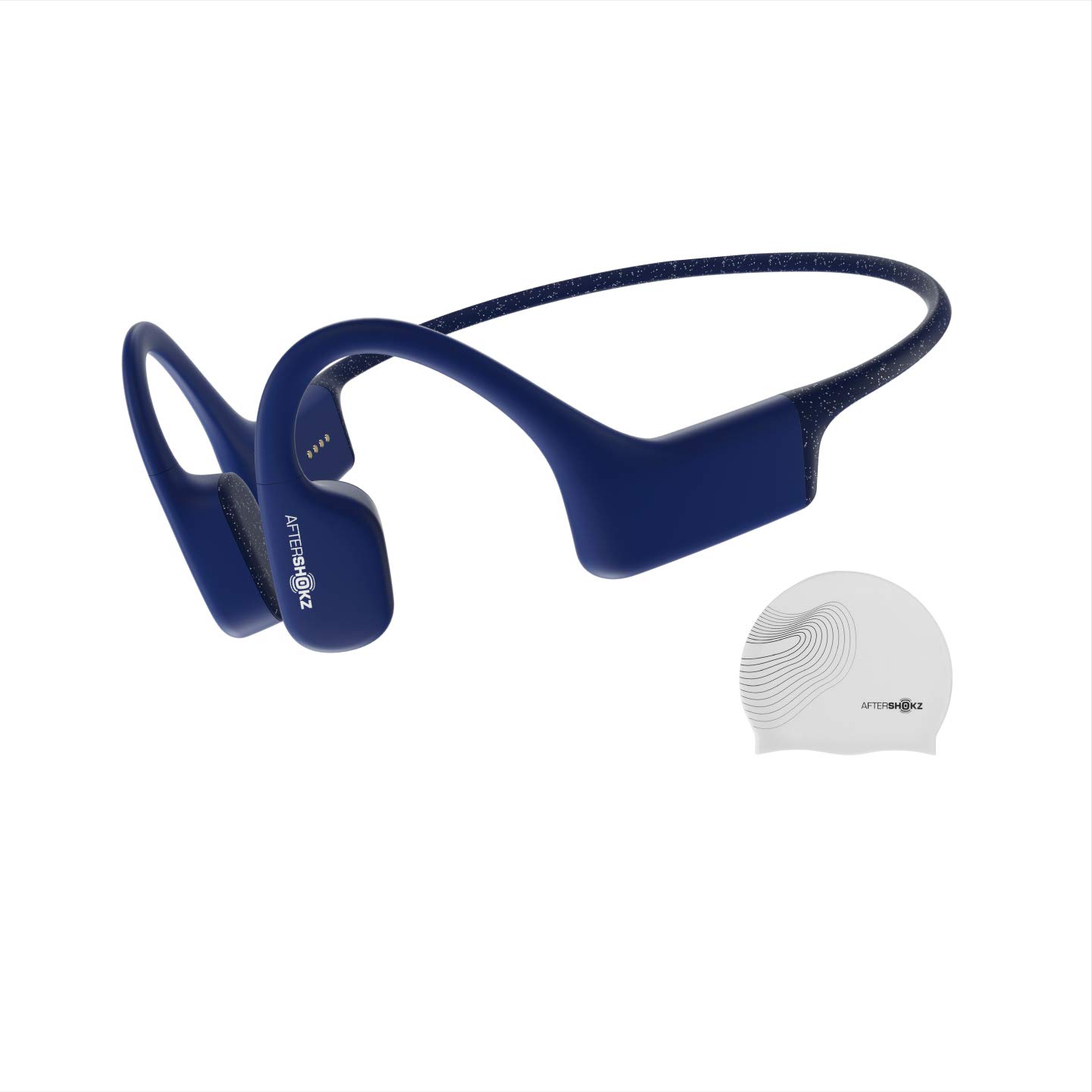 AFTERSHOKZ Xtrainerz Open-Ear MP3 Swimming Bone Conduction Headphones, 4GB memory, Sapphire Blue