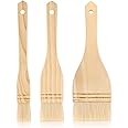 Patelai Flat Hake Brushes Hake Artist Painting Brushes Set Sheep Hair Bristles for Watercolor, Wash, Ceramic and Pottery Painting(3 Pieces,9 x 1 Inches, 9 x 2 Inches, 9 x 3 Inches)