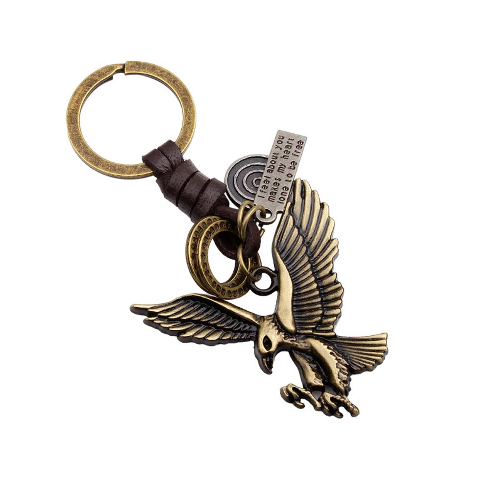 LKMY Father's Day Gift Keyring Key Ring Personalized Jewelry Set - Keychain with Pet Animalia Alloy/Leather Present for Son Children Family Women