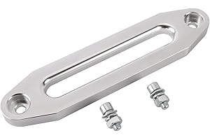 YaeKoo 10" Billet Polished Aluminum Hawse Fairlead Load Capacity 8000-15000 LBs with Mounting Hardware for Synthetic Winch Rope (Silver, 10")