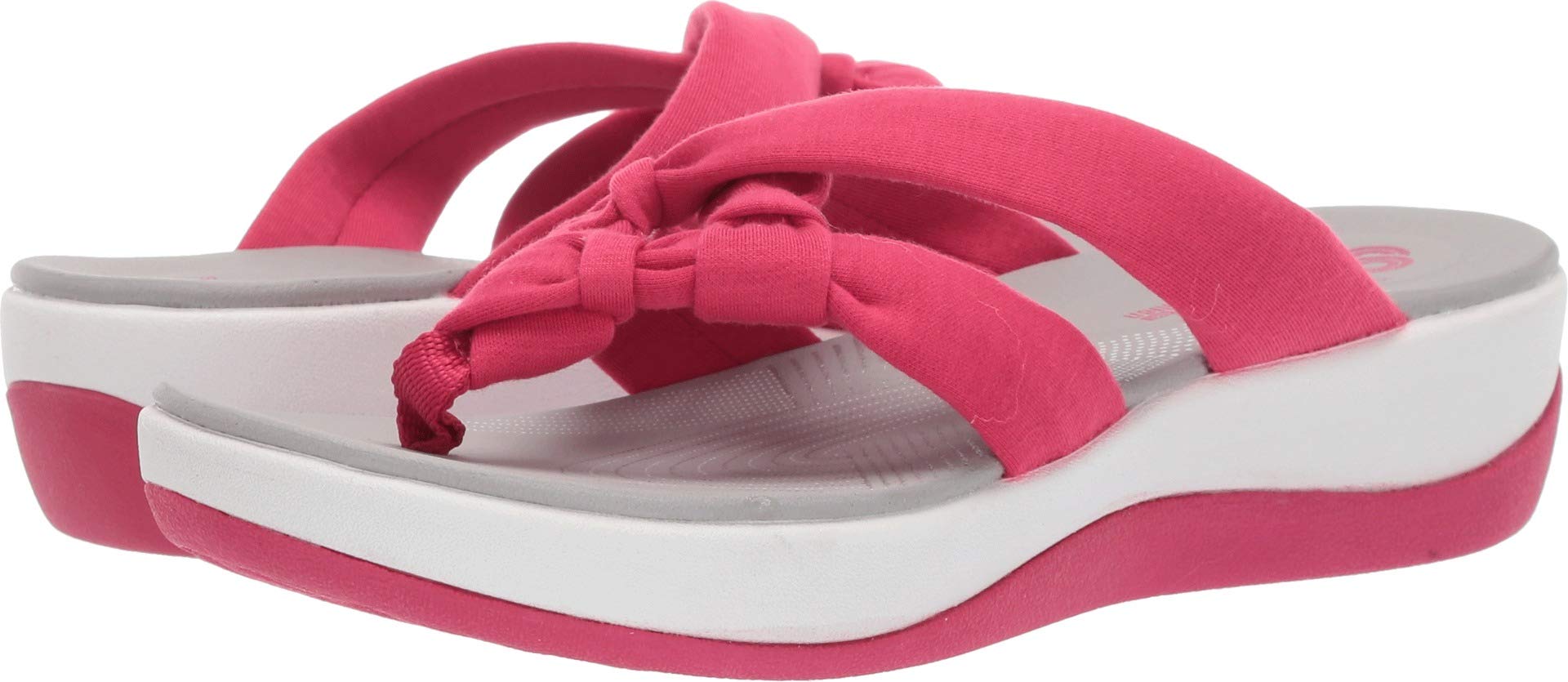 Clarks Women's Arla Jane Flip-Flop, bright rose solid textile, 8 M US