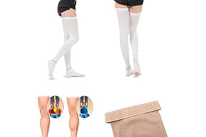 DIAMELEO Ted Hose Compression Stockings for Women and Men - Anti Embolism Compression Stockings - Thigh High Ted Hose Socks 15-20 mmHg with Inspect Toe Hole