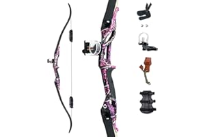 SinoArt 56" Recurve Bow Metal Riser Takedown Archery Bow for Hunting 3D Target 30 35 40 45 50 lbs Come with Stinger Tool Righ