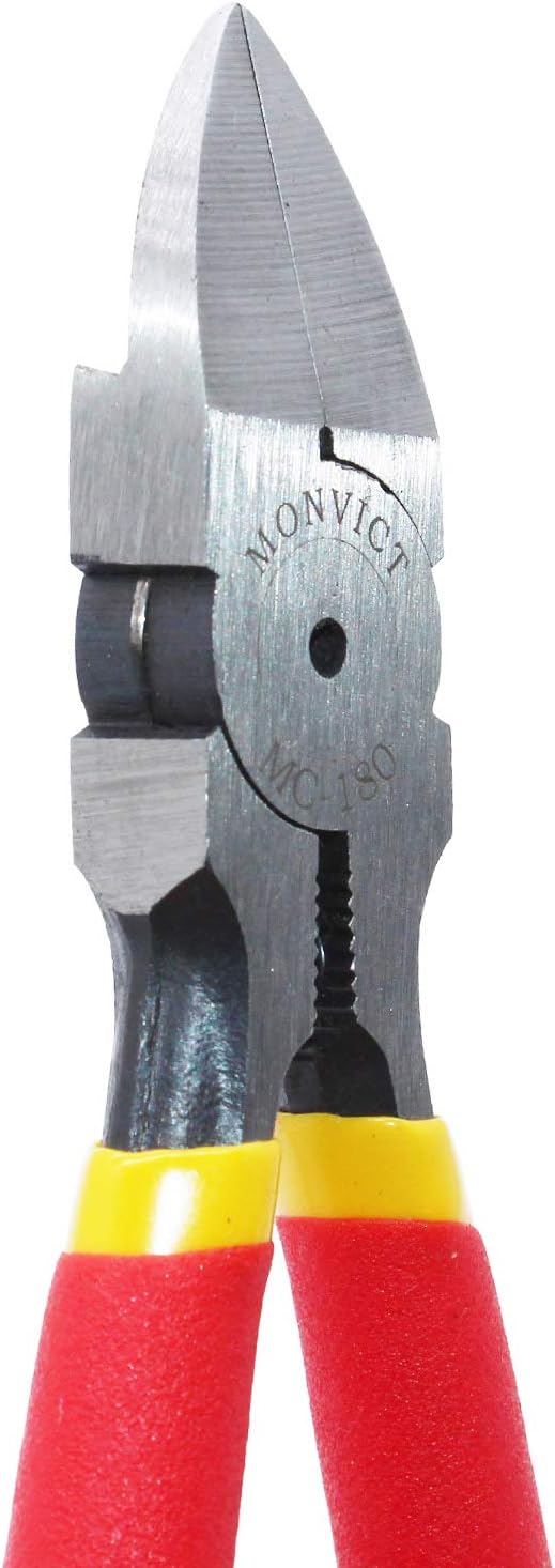 MC-180 Wire Cutter, 6 inch Precision Side Cutter Heavy Duty Flush Cutting Pliers, Cutters for Cables, Wires, Zip Ties and More - - 