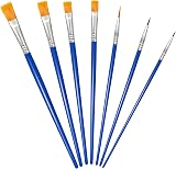 OWill 7Pcs Paint Brush Set for Watercolor Oil Acrylic Rock Face Body Crafts view 1