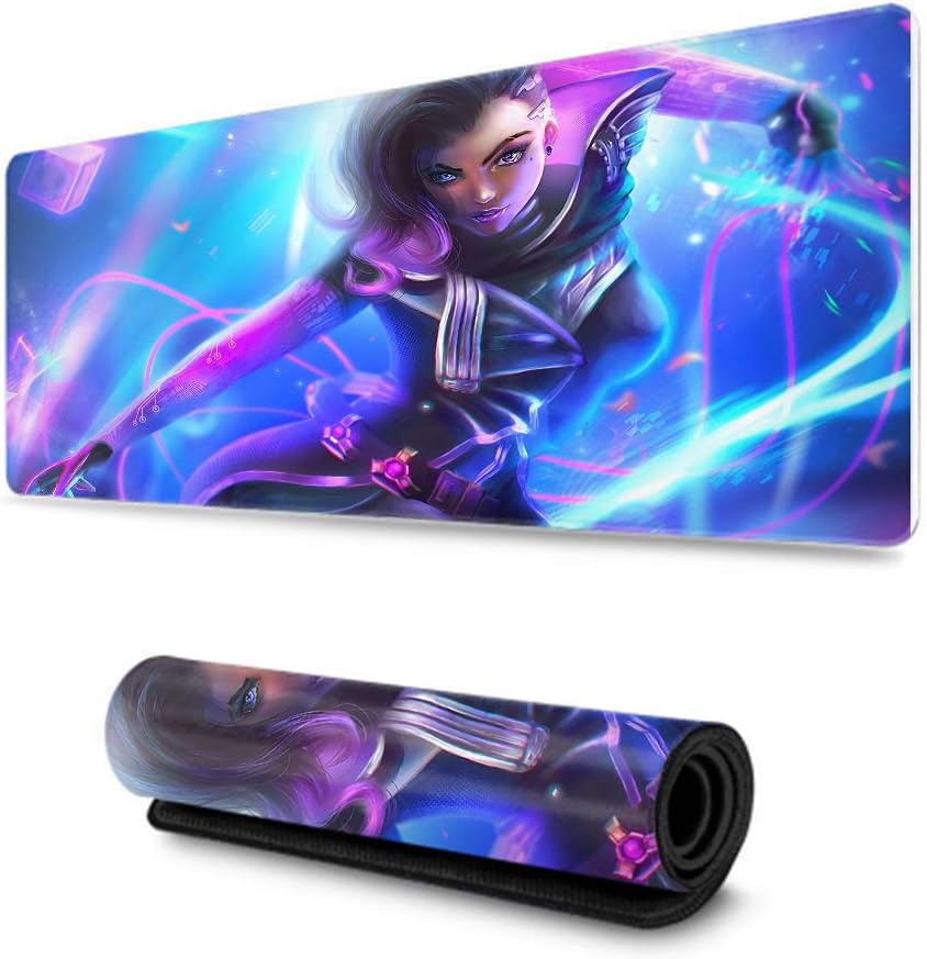 Overwatch,XL Gaming Mouse Pad,Extended Size Professional Gaming Mouse Pad,Custom Mouse Pad,Waterproof Non-Slip Rubber-(Sombra)